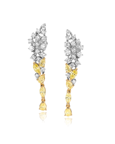SLAETS Jewellery Yellow Diamond and White Diamond Cocktail Earrings (horloges)